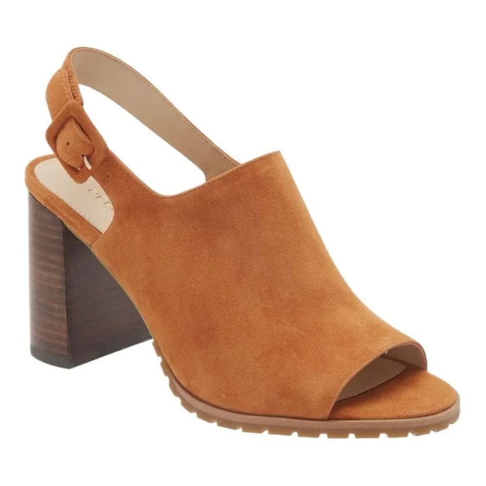 Pelle Moda Ode slingback sandals suede in cognac color size 8.5 NWB